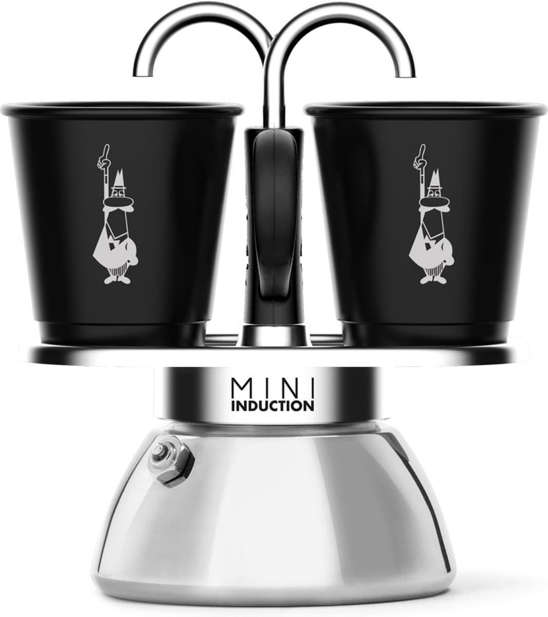 Bialetti Mini Express Induction 2 Kops – Espressomaker – Geschikt voor Inductie – Inclusief 2 Espressokopjes — afbeelding 1