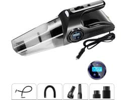 4 In 1 Autoband Inflator Stofzuiger Digitaal Scherm Luchtcompressor Pomp - Luchtpomp Auto, Fiets, Motor & Draagbare Auto Stofzuiger Digitale Display - Nat en Droog
