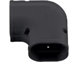 Evolar Airco Lange Vlakke Bocht - Zwart - 75 x 63 MM - 90°