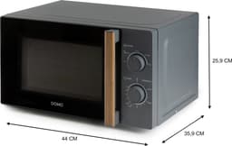 DOMO DO2920 Solo Microgolfoven “Wood You” - Magnetron - 20 L - 700 watt - Grijs - Houtlook Handvat — thumbnail 6