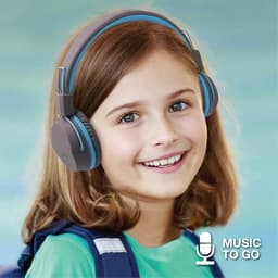 JLAB Jbuddies kinder Koptelefoon Draadloos – Koptelefoon kinderen geluidsdempend – Gehoorbescherming kinderen – Volumelimiet 84 dB – 24 uur batterijduur – Bluetooth - Grijs/Blauw — thumbnail 9