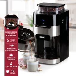 DOMO DO721K Koffiezetapparaat Grind & Brew - Filterkoffie - Geschikt Voor Koffiebonen en Gemalen Koffie - 12 Kopjes - Zwart — thumbnail 2