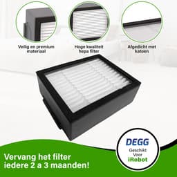 DEGG® - Filters geschikt voor iRobot Roomba i7/i7+, i8/i8+, i1, i3/i3+, i4/i4+, i5/i5+, i6/i6+, e5, e6, e7 - Hepa filters - geschikt voor iRobot onderdelen - DUBBEL JAARPAKKET - 12 STUK(S) — thumbnail 2