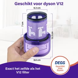 DEGG - Hepa filter geschikt voor Dyson V12 - Detect slim - wasbaar - vervangt filter V12 - filter steelstofzuiger - Duurzaam - Premium kwaliteit - JAARPAKKET - 4 STUK(S) — thumbnail 3