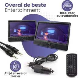 Caliber Draagbare DVD Spelers met Dvd-bracket - 9 Inch Scherm - Dvd speler auto 2 schermen - Werken ook los van elkaar - Oplaadbaar (mpd298-set) — thumbnail 4