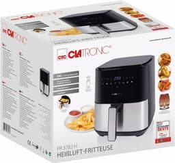 Clatronic FR 3782 H Enkel 5 l Vrijstaand 1450 W Heteluchtfriteuse Zwart, Roestvrijstaal — thumbnail 4