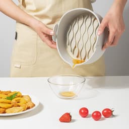 Airfryer siliconen bakje - 20*6.5cm - 2 stuks - Airfryer accessoires - Vaatwasser veilig - BPA-vrij - Grijs — thumbnail 6