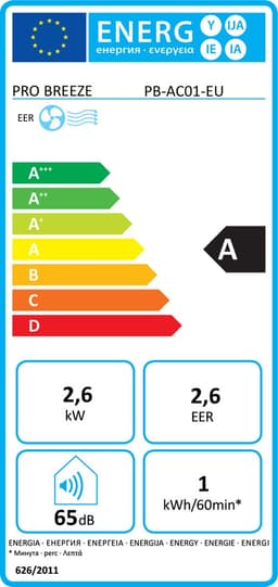 Pro Breeze Mobiele Airco – 9000 BTU – 4-in-1 Luchtkoeling, Ontvochtiging, Ventilatie en Slaapmodus – Airco voor Slaapkamer, Woonkamer, Kantoor, Gym – Smart Home WiFi - 24-uurs Timer & Incl Raamafdichtingkit – Energieklasse A – Wit — thumbnail 2