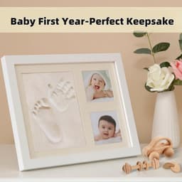 Baby Handafdruk Voetafdruk Herinnerings Kit - Baby Foto´s Fotolijstje voor Pasgeborenen - Babykamer Herinnering Kunst Kit Lijsten — thumbnail 1