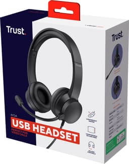 Trust Ayda USB PC Headset - PC Headset - Bedraad via USB - Microfoon met Mute - Verstelbare Hoofdband - Zwart — thumbnail 2