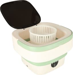 Mini Draagbare Kleine Opvouwbare Reiswasser Wasmachine - Kleding & Lingerie - 11L - Groen - Handig voor op reis of op de camping — thumbnail 5