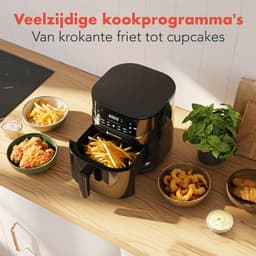 KitchenBrothers Airfryer XL - 5L - 1500W - PFAS-Vrij - Heteluchtfriteuse - 80ºC tot 200ºC - 8 Kookprogramma's - Zwart — thumbnail 3