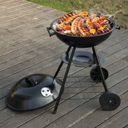 BukkitBow - Mobiele Houtskoolbarbecue - BBQ van Metaal en Kunststof - 44x73x41.5cm - Met Ruim Grilloppervlak — thumbnail 3