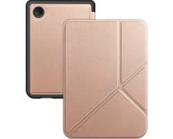 Hoes Geschikt voor Kobo Clara BW Hoesje Bookcase Cover Hoes Trifold - Hoesje Geschikt voor Kobo Clara BW Hoes Cover Case - Rosé Goud