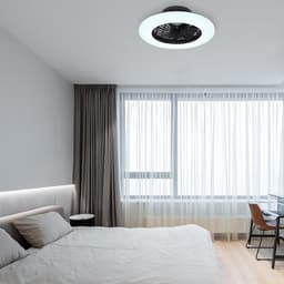 Globo Moderne LED Ventilatoren Travo 1 Lichtpunt Wit/Zwart Kunststof Slaapkamer Dimbaar Diameter 52cm — thumbnail 4