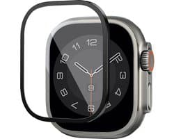 WiWu Easy install gehard glazen screenprotector met rand voor de Apple Watch Series 4-6 / SE - 44 mm - Zwart