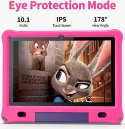 Pritom Kindertablet - Kindertablet vanaf 3 jaar - Kindertablet - 3GB RAM - 64 GB Opslag - Snelle 10 Inch Kindertablet - Beschermhoes - Roze — thumbnail 4