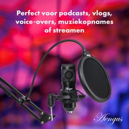 USB Microfoon bundel - Condensator Studiomicrofoon met Broadcast statief en Popfilter — thumbnail 3