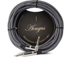 Áengus Silver Tweed Gitaarkabel Instrumentkabel - 6.35mm mono jack plug haaks/recht - 6 meter