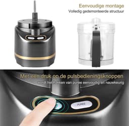 Elektrische Keukenmachine - met 200 watt - 450 ml bereidingskom voor hakken, malen, mixen, pureren — thumbnail 3