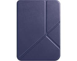 Hoesje Geschikt voor Kobo Clara BW Hoes Book Case Trifold - eReader Hoes Geschikt voor Kobo Clara BW Hoesje Book Cover - Donkerblauw