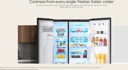 LG GSLC40PYPE Amerikaanse koelkast 638L met water- en ijsdispenser via vaste leiding - LinearCooling en Multi Air Flow voor langdurige versheid - SpacePlus icemaker, stille en zuinige Smart Inverter - beoordeeld met 9,7. Energieklasse E. — thumbnail 5