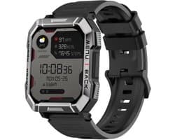 Blackview W60 Smartwatch voor heren, fitnesshorloge met telefoonfunctie (bellen/ontvangen), kompas, IP68 waterdicht, sporthorloge met 100+ sportmodi, hartslag- en slaapmonitor, stappenteller, geschikt voor Android en iOS - Grijs