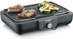 Severin PG 8556 - Electrische Tafel BBQ Grill - 2300 W - 230 °C - Geribbelde grillplaat - Zwart Roestvrijstaal — thumbnail 2