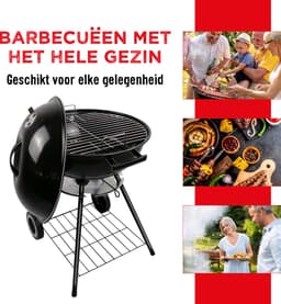 BBQ collection Barbecue Rond - Kogelbarbecue - Houtskool BBQ - met Deksel en Wielen - Opbergrooster — thumbnail 5