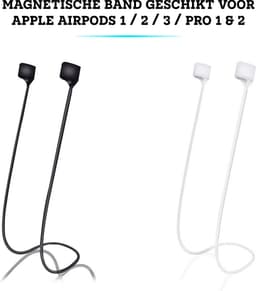 2x Somstyle Magnetische Band Geschikt Voor Apple Airpods 1 / 2 / 3 / Pro 1 & 2 - Anti Lost Siliconen Strap Voor Draadloze Oordopjes - Koord - 70cm — thumbnail 2