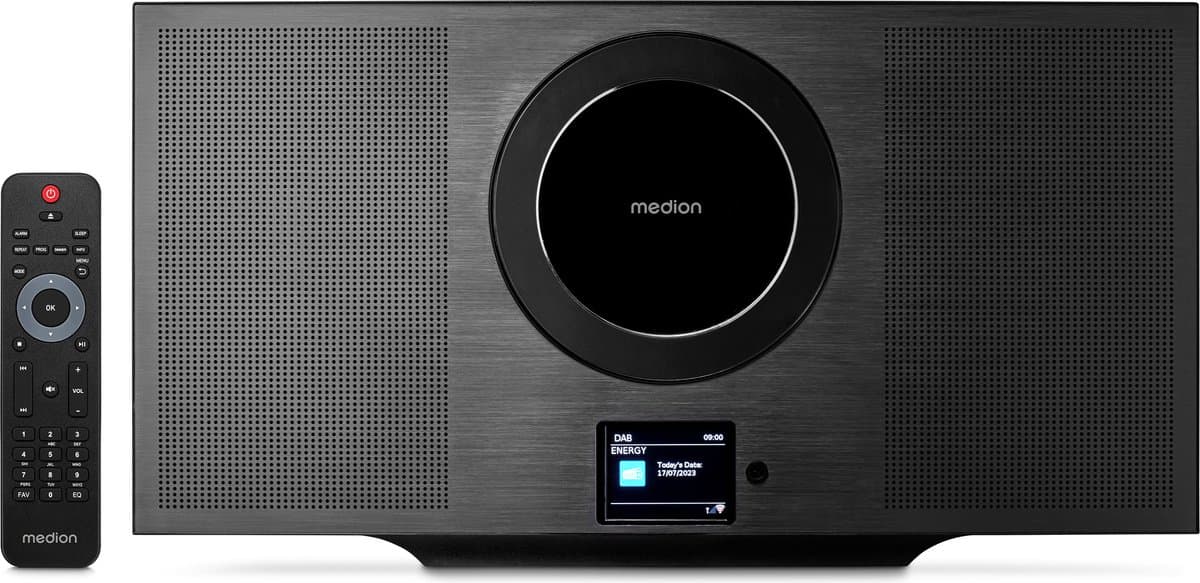 MEDION P66348 Stereo systeem met CD speler (Internet radio, DAB+, Spotify Connect, mini compact system vertical, PLL FM radio, MP3, USB, Bluetooth, WLAN) — afbeelding 1