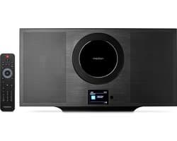 MEDION P66348 Stereo systeem met CD speler (Internet radio, DAB+, Spotify Connect, mini compact system vertical, PLL FM radio, MP3, USB, Bluetooth, WLAN)