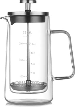 Dubbelwandige Cafetière - French Press - Coffeemaker - Filter Koffie - Borosillicaat Glas - Slow Coffee - 350ml — thumbnail 1