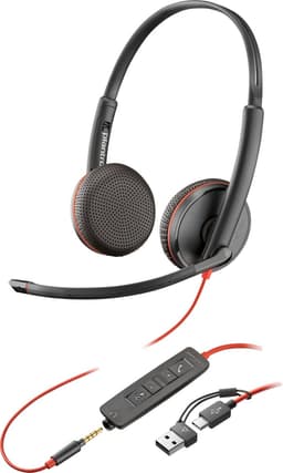 HP Poly Blackwire C3225 – Over-ear headset – Kabel – Stereo – Zwart – Volumeregeling – Microfoon uitschakelbaar — thumbnail 1