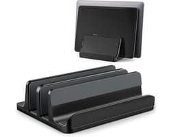 YONO Laptop Standaard Verticaal – Laptophouder geschikt voor Macbook - Verticale - XL - Metaal - Zwart