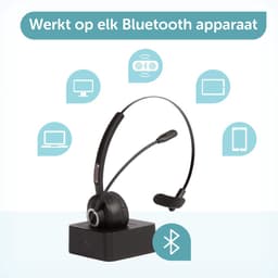 ForDig Draadloze Headset - Bluetooth 5.0 - Lichtgewicht Wireless Koptelefoon met Ruisonderdrukking - 300 Graden Draaibaar Microfoon - Geschikt voor Thuis Office / Kantoor / Auto / Gaming - Compatibel met PC / Laptop / Telefoon / Laptop — thumbnail 2