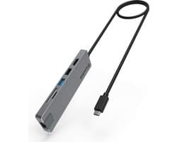 Wavlink USB-C 4K Mini Docking Station - HDMI - SD/TF kaart lezer - USB 3.0 - Ethernet poort - Multifunctioneel - Reis - USB HUB - Docking - Windows - Mac OS X