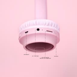 Kattenoortjes kinderkoptelefoon - Draadloze Bluetooth hoofdtelefoon - led kattenoortjes - roze — thumbnail 5