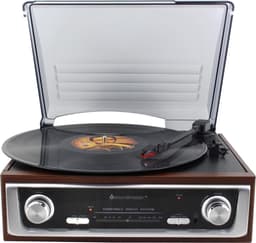 Soundmaster PL196H - Nostalgische platenspeler met radio en ingebouwde speakers — thumbnail 1