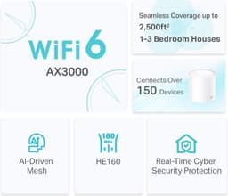 TP-Link Deco X50 Dual-band (2.4 GHz / 5 GHz) Wi-Fi 6 (802.11ax) Wit 3 Intern — thumbnail 3