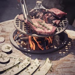 Lanterfant® Grillrooster Herman - Gietijzer - Hout - Draaibaar — thumbnail 4