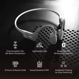 Shokz OpenRun Bone conduction hoofdtelefoon - Grey — thumbnail 5