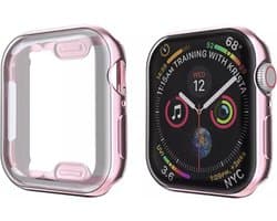 Apple Watch 44 mm Hoesje plus screen protector - iWatch full body case - 44 mm - Pink Gold