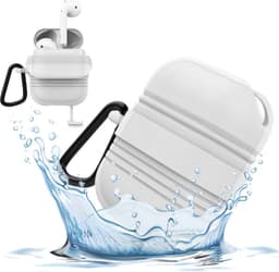 Hoes geschikt voor Apple Airpods Hoesje - IP67 Waterdicht Cover - Stofdicht Case - Frozen Wit — thumbnail 1