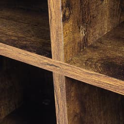 VDD Vinyl - Platenspeler Meubel - Lp kast - Vinyl kast - Platenspeler kast - Lp meubel - Platen kast - Vinyl opberg systeem - Lp platen opbergkast - Opbergen lp vinyl platen - Vinyl opbergkas - Vinyl houder - 4 open vakken - 70 x 70 x 34 cm - bruin — thumbnail 4