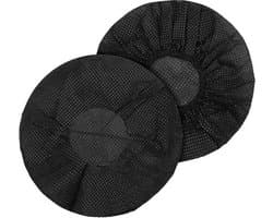DKT Elastische wegwerp Hygienehoesjes/hoofdtelefoon cover hoes 7cm DKT-HH0007Z 100 stuks  | Zwart | universeel