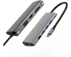 WIWU - USB C Hub - USB C Adapter - 11 in 1 - Alpha - Grijs