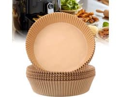 Airfryer wegwerpbakjes - Non stick - 16 CM - Bruin - 50 Stuks - Lucht Friteuse - Airfryer accessoires - Bakpapier rond
