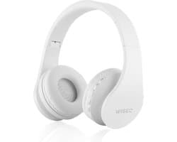 WiseQ Draadloze Koptelefoon Kinderen – Witte Bluetooth Kinderkoptelefoon met Microfoon – SD-kaart & FM-Radio – 8u Bluetooth Geluidsdempend – Wit