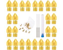 24 X 0.2/0.3/0.4/0.5/0.6/0.8/1.0mm Messing MK8 3D Printer Nozzles Extruder